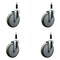 Service Caster 6'' Gray Poly Wheel Swivel 7/8'' Expanding Stem Caster Set, 4PK SCC-EX20S614-PPUB-78-4 - alternate 1